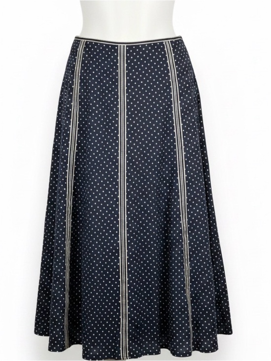 Jones New York Dresses & Skirts - Jones New York Polka Dot High Waist Modest Midi Skirt in Navy and White